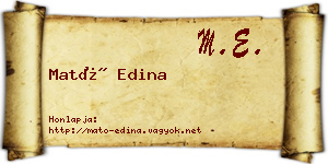 Mató Edina névjegykártya